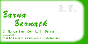 barna bernath business card